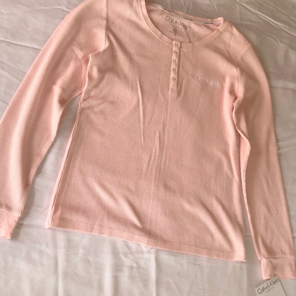 NWT Calvin Klein long sleeve thermal pj set - Picture 2 of 4